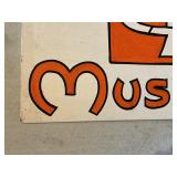 Vintage handmade mushroom advertising sign