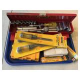 Tools: Socket set, wood chisel, drill bits