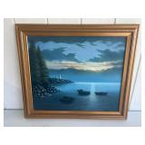 Framed lighthouse print/artwork on canvas