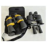 Three sets of binoculars
