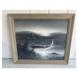 Framed lighthouse print/artwork