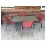 Glass top patio table & 4 chairs