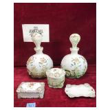 Vintage Glass Bathroom Vanity Canisters