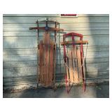 Pair of Antique Sleds/Toboggans