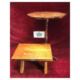 Wooden Bench and Side Table