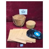 Vintage 45 Records and Baskets