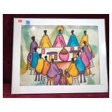 ART:  African Style Art on Burlap
