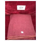 Vintage Burgandy/Red Wool Blanket