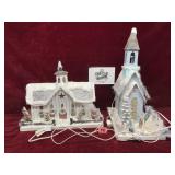 Light Up Barn and Church Peices