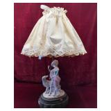 Vintage Capodimonte Style Porcelain Figurine Lamp