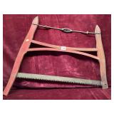 Antique Red Buck Saw with Turnbuckle Rod