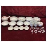 Arita Ware Blue Plum Tea and Tableware Service