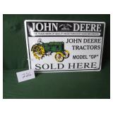 John Deere Tractors Model "GP" Sold Here Tin Sign