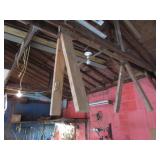 2 wooden sawhorses