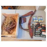 sights,straps,items & wooden box