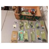 wood box,swivels,round balls & items