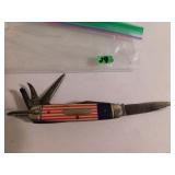 old camillus red,white & blue scout knife