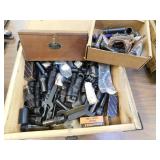 Lyman cutt comps,choke tubes & wooden ammo box