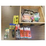 wooden ammo box,choke tube & items