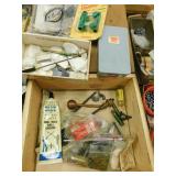 wooden ammo box & items