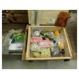 wooden ammo box,patches,wads & items