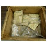 wooden ammo box & items