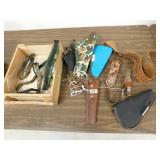 wood box,gun holsters,belt & straps