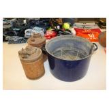 2 gas cans & pan
