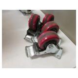 4 red wheel castors