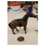 leather horse & horse belt buckle