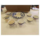 8 pcs of flow blue dishes