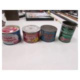 3 full coffee tins & empty tin