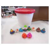 minnow bucket & rubber ducks