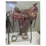 horse addle & stand