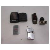 3 zippo lighters,tiny wooden plane & bradlexstat