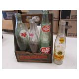 old wooden pepsi cola bottle carrier&soda bottles