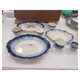 8 pcs of flow blue dishes