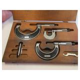 starrett micrometer set w/wood box