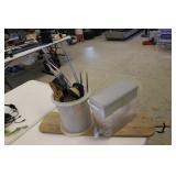 utencils,cutting board,dispenser