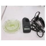 green depression ashtray,iron & item