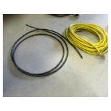 yellow ext. cord & copper wire