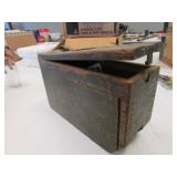 old wooden ammo box
