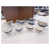 8 pcs of flow blue dishes