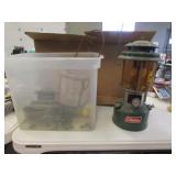 coleman lantern w/amber globe & extra parts