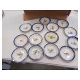 14 pcs of flow blue dishes
