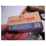 box of items incl;cig. tin & box of 223 rem ammo