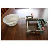 apple peeler & anchor hocking bowl