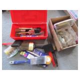 cabinet knobs,paint brushes & items