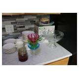 dish set,plated serving dish,compote & items
