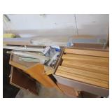oak wood items & curtain rods